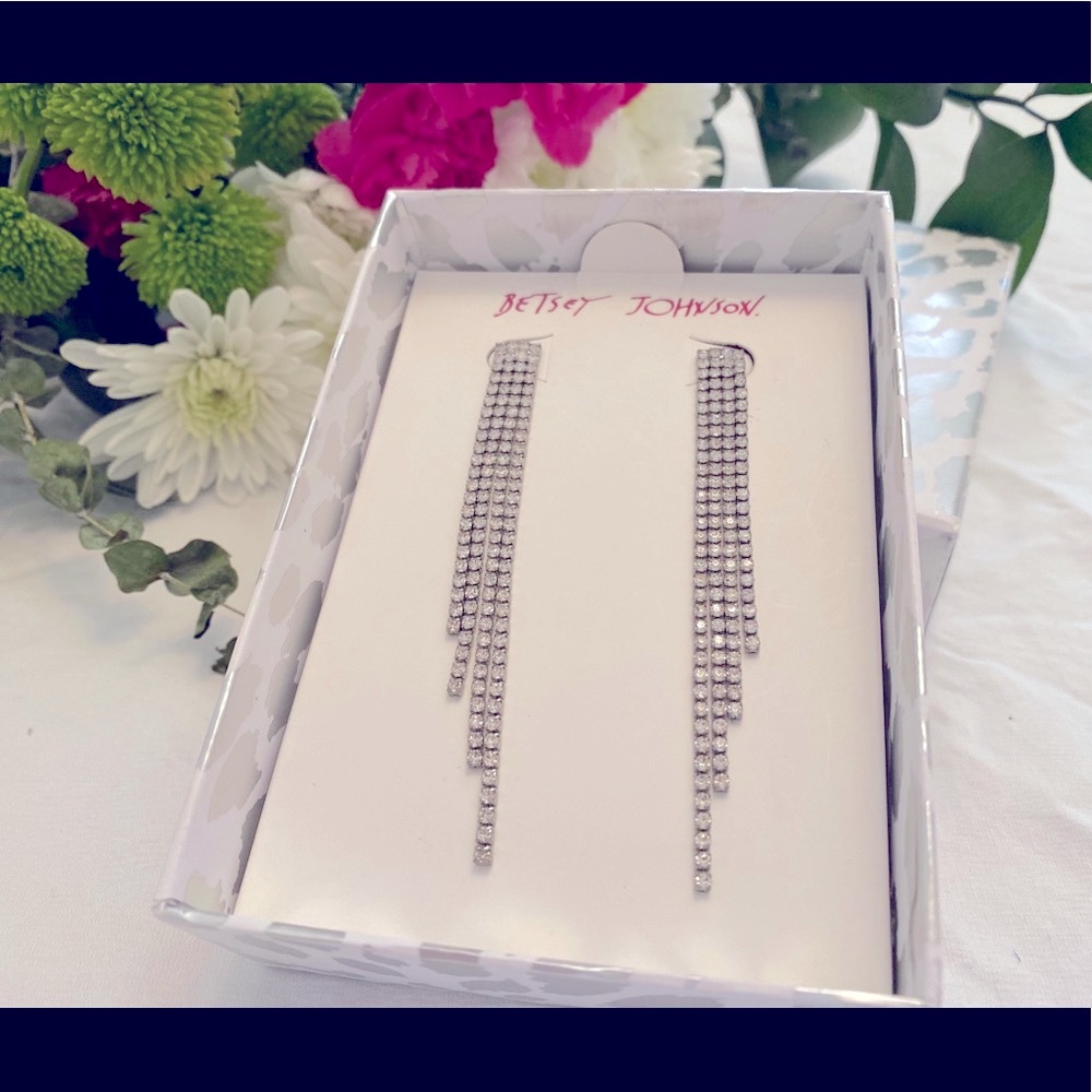 NWT Authentic Betsey Johnson rhinestone earrings